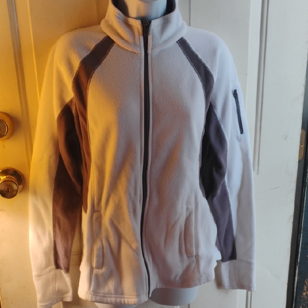 tek gear Cream and Gray Fleece Jacket